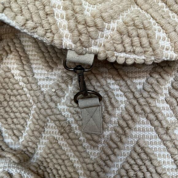 Panache Apparel Marissa Backpack Cream Tan Textured Bobble Embroidered Bag Purse - Picture 3 of 10